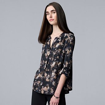 Women's Simply Vera Vera Wang Rolltab Sleeve Popover