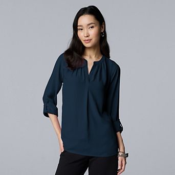 Women's Simply Vera Vera Wang Rolltab Sleeve Popover