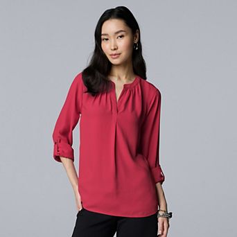 Women's Simply Vera Vera Wang Rolltab Sleeve Popover