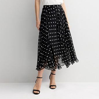 Women's Nine West Woven A-Line Handkerchief Godet Skirt
