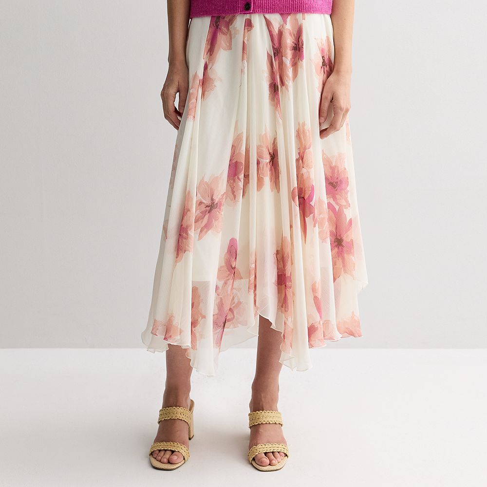 Women's Nine West Woven A-Line Handkerchief Godet Skirt