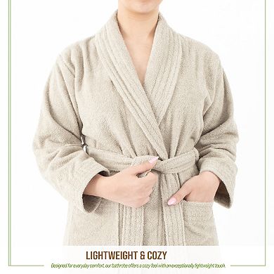 Women's American Soft Linen Long Sleeve Terry Bathrobe