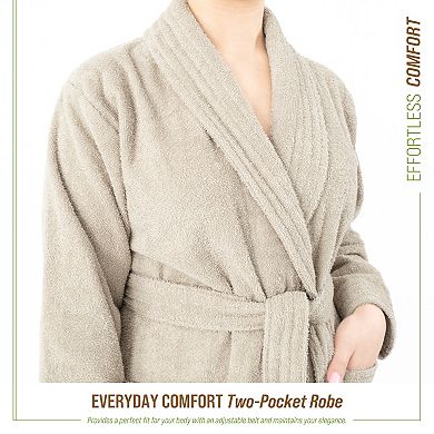 Women's American Soft Linen Long Sleeve Terry Bathrobe