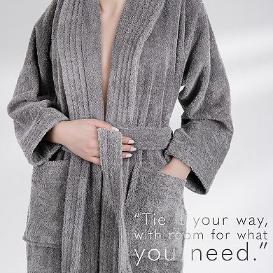 Women's American Soft Linen Long Sleeve Terry Bathrobe