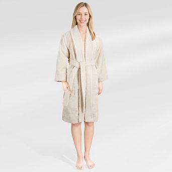 Women's American Soft Linen Long Sleeve Terry Bathrobe