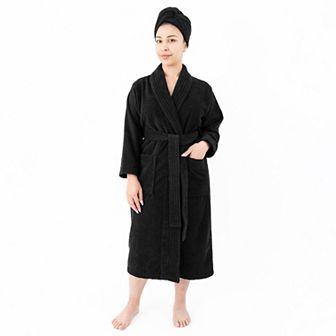 Women's American Soft Linen Long Sleeve Terry Bathrobe