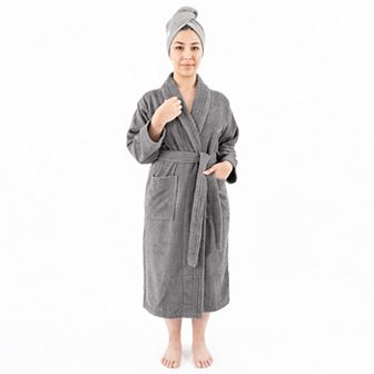 Women's American Soft Linen Long Sleeve Terry Bathrobe