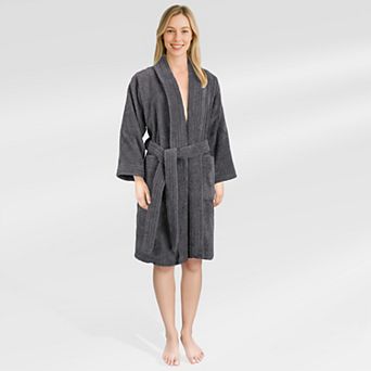 Women's American Soft Linen Long Sleeve Terry Bathrobe