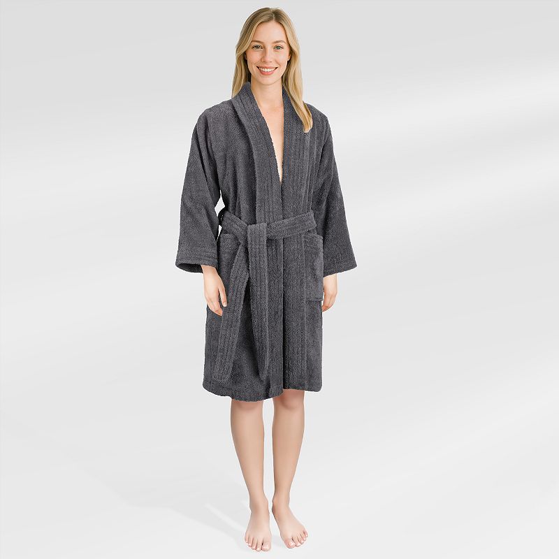 Women's American Soft Linen Long Sleeve Terry Bathrobe, Adult Unisex,