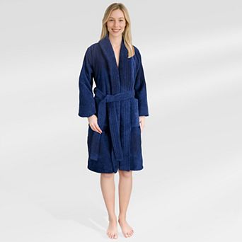 Women's American Soft Linen Long Sleeve Terry Bathrobe
