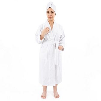 Women's American Soft Linen Long Sleeve Terry Bathrobe
