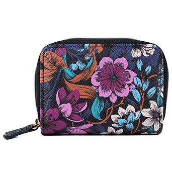 Julia Buxton Botanical Print RFID-Blocking Faux Leather Wizard Wallet