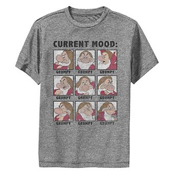 Disney's Snow White And The Seven Dwarfs Grumpy Current Mood Portrait Squares Boys 8-20 Performance Graphic Tee