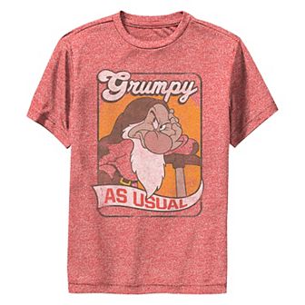 Disney's Snow White And The Seven Dwarfs Grumpy As Usual Boys 8-20 Performance Graphic Tee