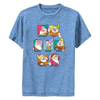 Disney's Snow White And The Seven Dwarfs Character Portraits And Names Boys 8-20 Performance Graphic Tee