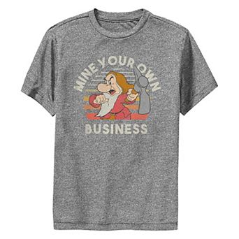 Disney's Snow White And The Seven Dwarfs Grumpy Mine Your Own Business Boys 8-20 Performance Graphic Tee