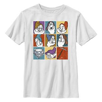 Disney's Snow White And The Seven Dwarfs Distressed Dwarf Squares Boys 8-20 Graphic Tee