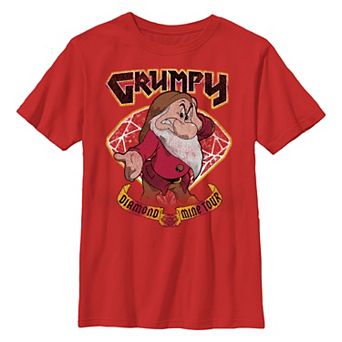 Disney's Snow White And The Seven Dwarfs Grumpy Diamond Mine Tour Boys 8-20 Graphic Tee