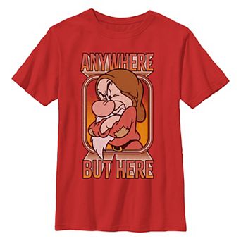 Disney's Snow White And The Seven Dwarfs Grumpy Anywhere But Here Boys 8-20 Graphic Tee
