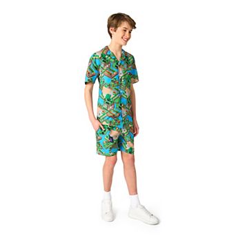 Kids 10-16 OppoSuits Minecraft 2 pc Short Sleeve Shirt & Shorts Set