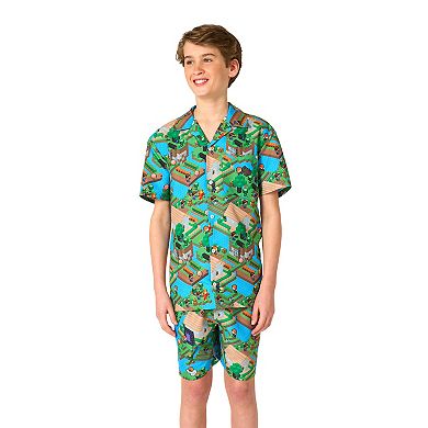 Kids 10-16 OppoSuits Minecraft 2-pc. Short Sleeve Shirt & Shorts Set