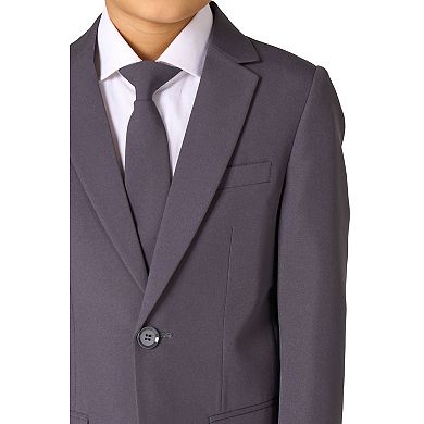 Boys 2-16 OppoSuits 3-Piece Charcoal Solid Color Suit Outfit Set