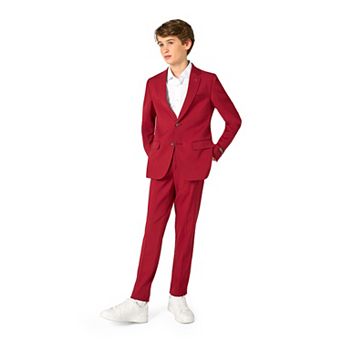 Boys 10-16 OppoSuits Daily 2 pc Burgundy Suit Set