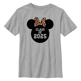 Disney's Minnie Mouse Leopard Bow Class Of 2025 Boys 8-20 Graphic Tee