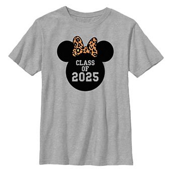 Disney's Minnie Mouse Leopard Bow Class Of 2025 Boys 8-20 Graphic Tee