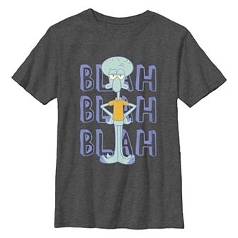 Boys 8-20 Nickelodeon SpongeBob SquarePants Squidward Blah Blah Blah Word Stack Graphic Tee
