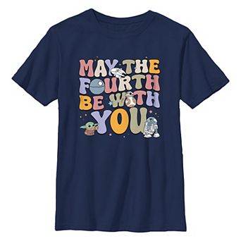 Boys 6-20 Star Wars The Mandalorian May The Fourth Be With You Character Icons Graphic Tee