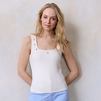 Petite LC Lauren Conrad Charm Sweater Tank Top