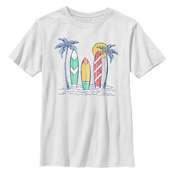 Boys 8-20 Surf Boards And Palm Trees Graphic Tee
