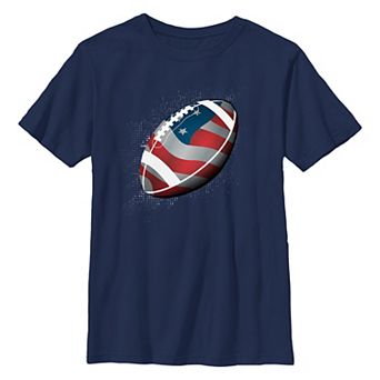 Boys 8-20 Americana Print Football Graphic Tee