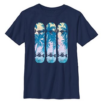 Boys 6-20 Tropical Skateboard Lineup Graphic Tee