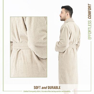 Men's American Soft Linen Premium Cotton Quick Dry Terry Bathrobe