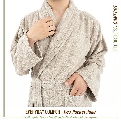 Men's American Soft Linen Premium Cotton Quick Dry Terry Bathrobe