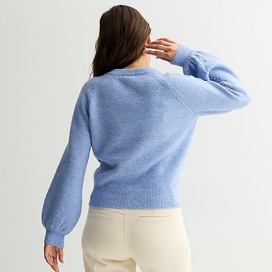Women's Draper James Textured Sweater with Embroidered Design