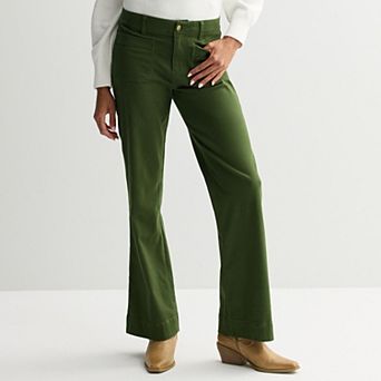 Women's Draper James Wide Leg Twill Patch Pocket Pants
