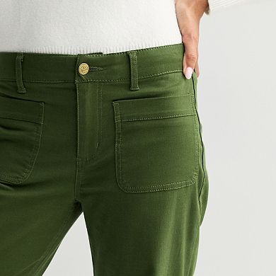 Women's Draper James Wide Leg Twill Patch Pocket Pants