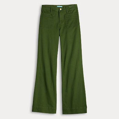 Women's Draper James Wide Leg Twill Patch Pocket Pants