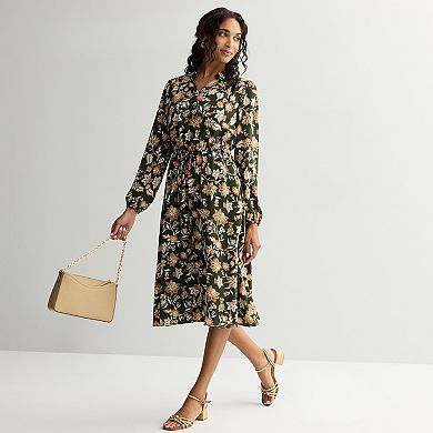 Women's Draper James V-Neck Long Sleeve Midi Dress