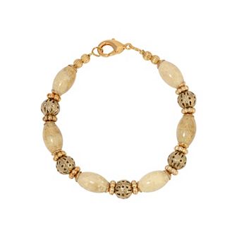 1928 Gold Tone and Color Beaded Bracelet