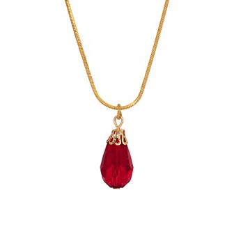 1928 Gold Tone Teardrop Crystal Necklace