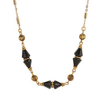 1928 Gold Tone Lantern Bead Necklace