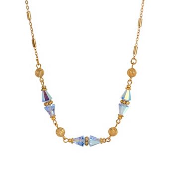1928 Gold Tone Lantern Bead Necklace