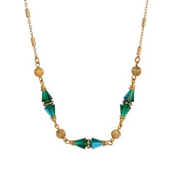1928 Gold Tone Lantern Bead Necklace
