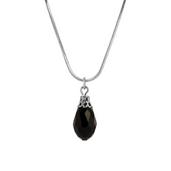 1928 Silver Tone Teardrop Bead Necklace