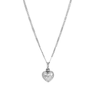 1928 Silver Tone Small Heart Necklace