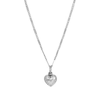 1928 Silver Tone Small Heart Necklace